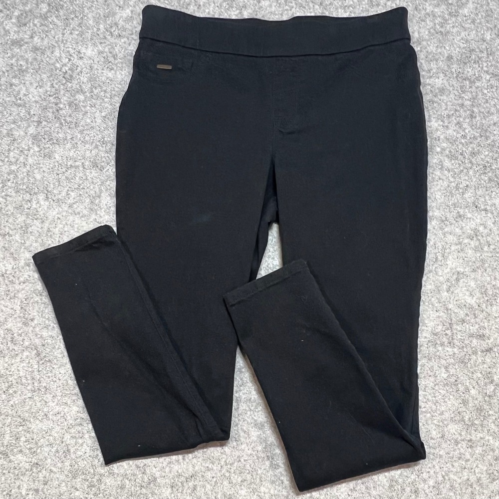 Nine West Heidi Pull On Skinny Jeans Womens 6 Black Stretch Mid Rise